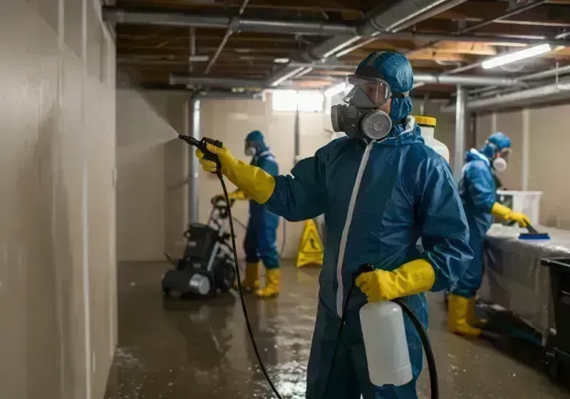 Basement Sanitization and Antimicrobial Treatment process in South Jacksonville, IL