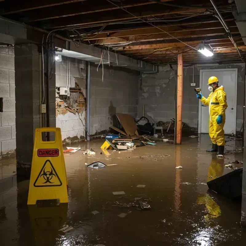 Flooded Basement Electrical Hazard in South Jacksonville, IL Property